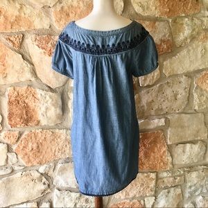 Zara Dresses - Zara Embroidered Chambray Dress. Zara Dresses - Zara Embroidered Chambray Dress.